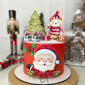 Topo de bolo papai noel para imprimir studio
