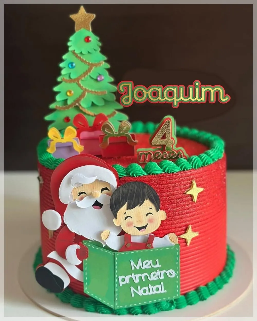Topper de bolo meu primeiro natal studio